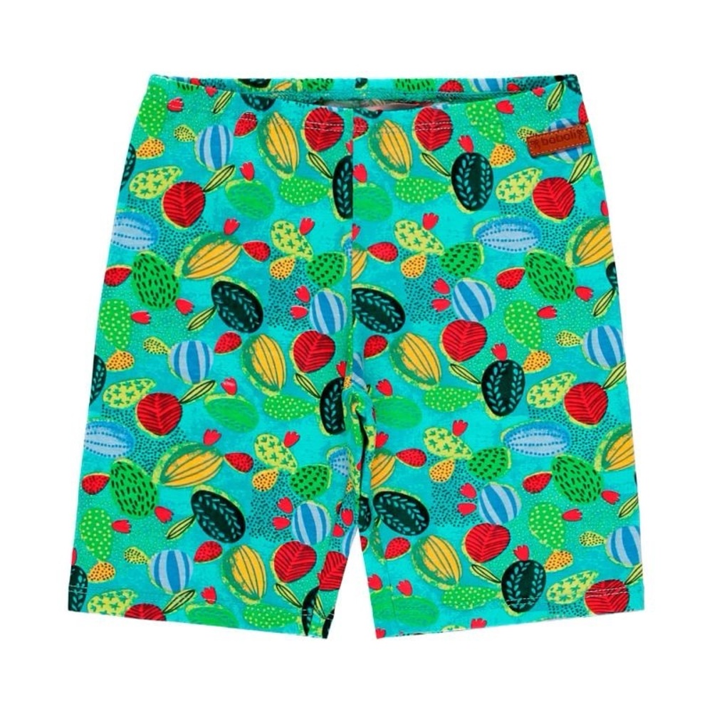 Green and Red Patterned Short Leggings